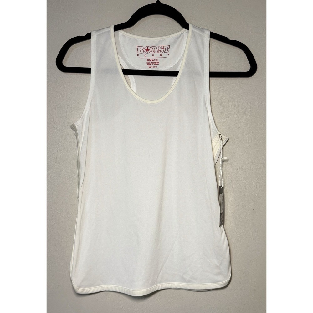 BOAST Court Sports Tank Women's Size Small White Racerback Workout Stretch NWT